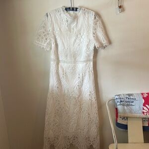 Lace eyelet style zipper dress
